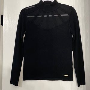 Soft Knit Sweater with Sheer Neckline